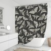 Black Moths And Watercolor Art Shower Curtain With Gothic And Witchcraft Print 