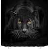 Black Panther Bathroom Curtain With Fierce And Waterproof Fabric Bathtub Design