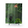 Black Panther and Monkey Jungle Shower Curtain for Adventurous Bathroom Decor, 72x72 - Travel Shower Curtain