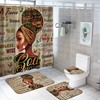 Black Queen Afro Girl Shower Curtain - Inspirational Bathroom Decor With Empowering Quote