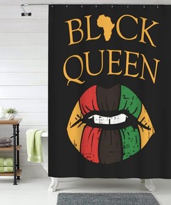 Black Queen Lips Shower Curtain for a Proud African American Style