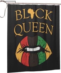 Black Queen Lips Shower Curtain for a Proud African American Style