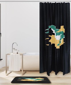 Black Shark Print Shower Curtain, Waterproof Fabric for Bathroom Decor