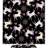 Black Shower Curtain With Fairy Unicorns Design - Perfect To Add Some Fun To Your Bathroom