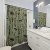Black Shower Curtain with Magic Mushrooms Design - For Those Who Embrace Nature and the Mystic. 
