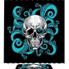 Black Skull With Octopus Print Shower Curtain For Bathroom Tub Set