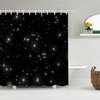 Black Starry Sky Shower Curtain for Out Space Bathroom Decor
