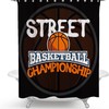 Black Street Basketball Championship Shower Curtain for Bathroom Decor 