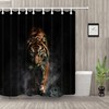 Black Tiger Life Wildlife Print Shower Curtain With Hooks For A Bold And Edgy Bathroom Theme
