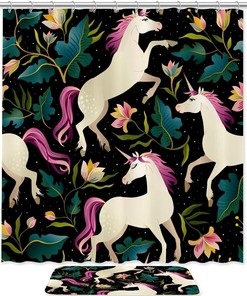 Black Unicorn Shower Curtain - A Modern Addition to Your Bathroom