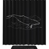 Black Whale Print Shower Curtain For Bathroom Tub Set