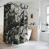 Black & White AI Art Design Print Owl Shower Curtain for Modern Bathroom Decor