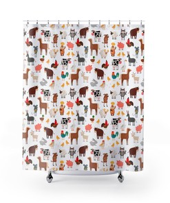 Black White Cow Pattern Shower Curtain Farm Sunflower