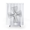 Black White Geometric Flower Shower Curtain, Modern Bathroom Decor