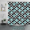 Black White Geometric Striped Love Heart Shower Curtain for Bathroom Accessories 