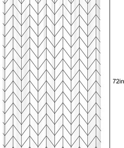 Black White Stall Small Dorm Camper Shower Curtain, RV Narrow Wall Waterproof Fabric Bathroom Decor