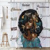 Black Woman Beauty Teal Shower Curtain - Elegant And Modern Bathroom Decor With Unique And Bold Print