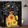 Black Woman Sunflower Shower Curtain with Afro Art Floral Print for Inspirational Quotes