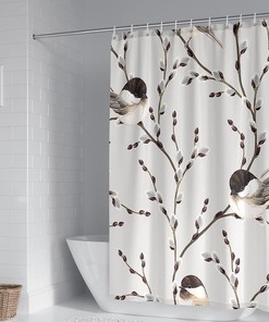 Black and Gold Rose Shower Curtain Artistic Bathroom Decor Waterproof Fabric Curtain