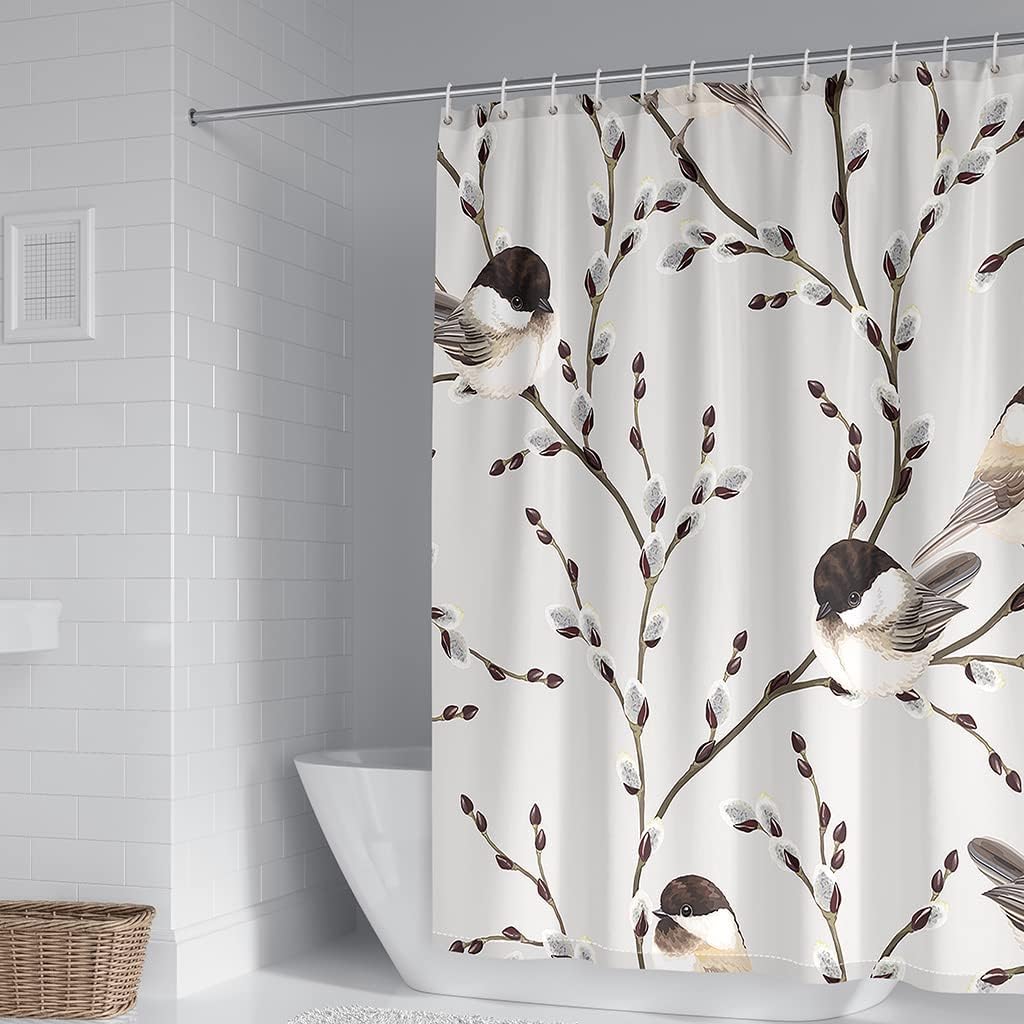 Black and Gold Rose Shower Curtain Artistic Bathroom Decor Waterproof Fabric Curtain