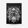 Black and White Demon Skull Wolf Fabric Shower Curtain - Gothic Skull Bathroom Decor