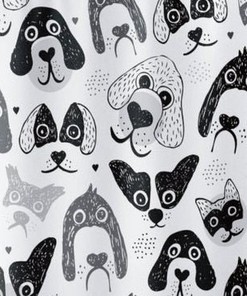 Black and White Dog Lover Shower Curtain for Pet-Friendly Bathroom Decor