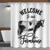 Black and White Farmhouse Shower Curtain - Rustic and Elegant Bathroom Decor with Western and Farm Accents