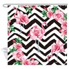 Black and White Flamingo Rose Fabric Shower Curtain for a Stylish and Fun Bathroom