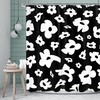 Black and White Flower Floral Art Shower Curtain for a Modern Bathroom