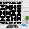 Black and White Geometric Patterns Fabric Shower Curtain - Modern Bathroom Decor