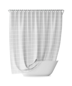 Black and White Grid Shower Curtain - Minimalist and Modern Bathroom Decor with Geometric Design