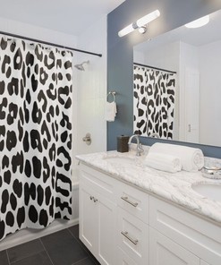 Black and White Leopard Print Shower Curtain for a personalized and waterproof bathroom