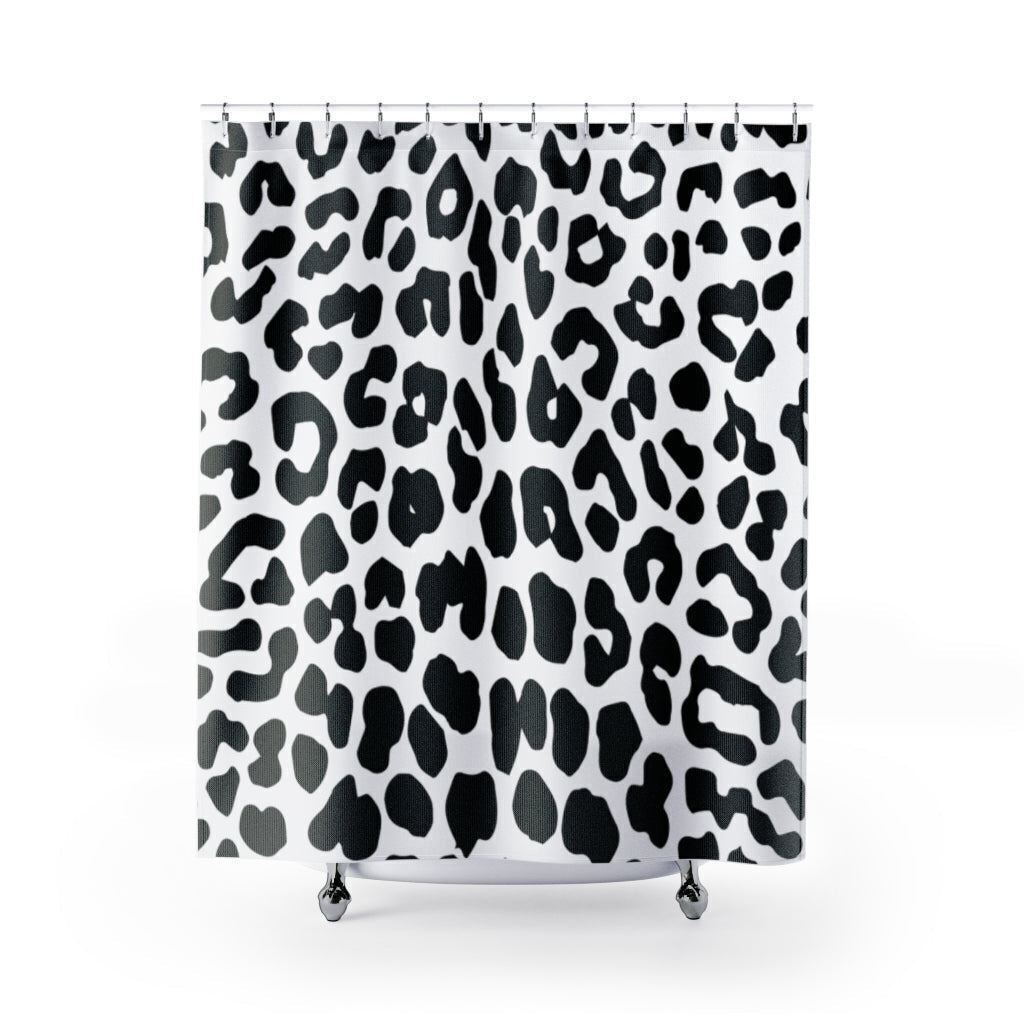 Black and White Leopard Print Shower Curtain for a personalized and waterproof bathroom