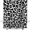 Black and White Leopard Skin Texture Shower Curtain - Modern Animal Print Bathroom Decor