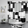 Black and White Modern Art Shower Curtain with Geometric Pattern 