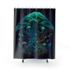 Black and White Mushroom Print Shower Curtain - Simple and Stylish Bathroom Decor