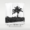 Black and White Palm Tree Designer Shower Curtain for Bathroom Decor