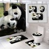 Black and White Panda Bear Bathroom Shower Curtain with Vintage Style 