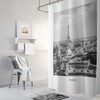 Black and White Paris Shower Curtain with Elegant Eiffel Tower Printing for Bathroom Decor