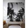 Black and White Personalized Palm Trees Shower Curtain for Tropical Bathroom Art