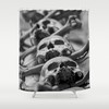 Black and White Skull Shower Curtain for a Classic and Scary Bathroom Design