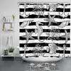 Black and White Striped Sea Animals Print Shower Curtain, Great Addition to Your Nautical Bathroom