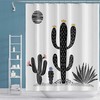 Black and White Succulents Aloe Cactus Shower Curtain for a Sophisticated Bathroom
