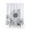 Black and White Wild Floral Shower Curtain - Botanical Garden Design for Chic Bathroom Decor