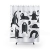 Black and White Yoga Sloth Shower Curtain for a Relaxing Space
