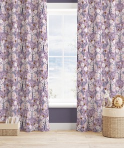Blackout Curtain Panels with Purple Butterfly Girls Nursery Decor