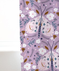 Blackout Curtain Panels with Purple Butterfly Girls Nursery Decor