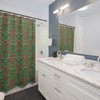 Blackthorn Green & Red William Morris Shower Curtain - Mold Resistant Bath Accessory