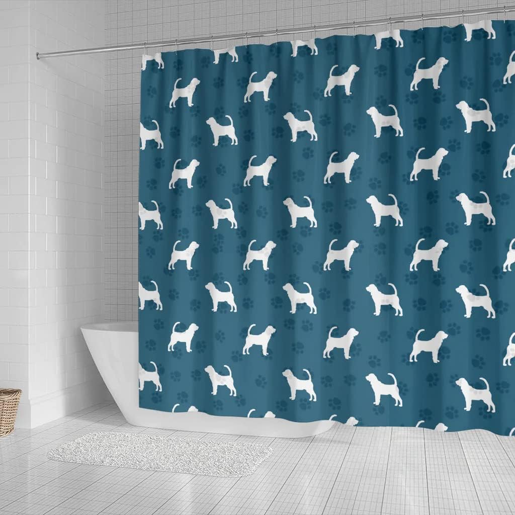 Bloodhound Dog Paws Shower Curtain, Cute Pet-Theme Bathroom Decor With Paw Print Design - Image 2