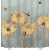 Blooming Chrysanthemum Flying Bees Fabric Shower Curtain for Bathroom Decor